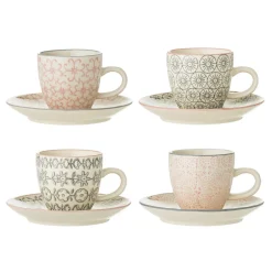 Bloomingville Cécile Espresso Cup, Rose, Steingut 4er-Set