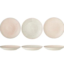 Bloomingville Cécile Teller, Rose, Steingut 3er-Set