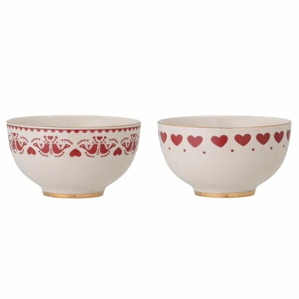 Bloomingville 2er Set Schüssel Jolly mit Muster