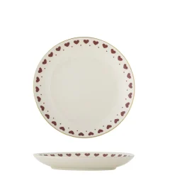 Bloomingville Jolly Teller, Rote Herzen, Steingut