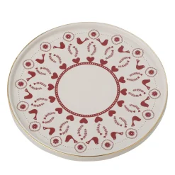 Bloomingville Kuchenplatte Jolly mit Fuß und Muster