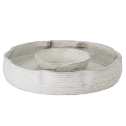 Bloomingville Leda Tablett aus Steingut, rund