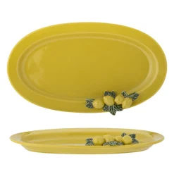 Bloomingville Limone Servierplatte, Gelb, Steingut