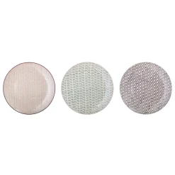 Bloomingville Maya Teller groß, Violett, Steingut 3er-Set