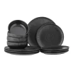 Bloomingville Neri Geschirrset, Schwarz, Steingut