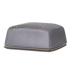 Bloomingville Raben Butterdose, Grau, Steingut