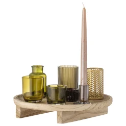 Bloomingville Rundes Sanga Tablett mit Teelichthaltern