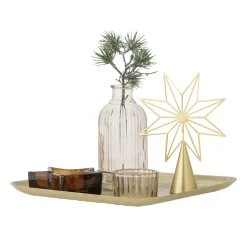 Bloomingville Sanga Tablett mit Teelichthaltern, Weihnachten, quadratisch