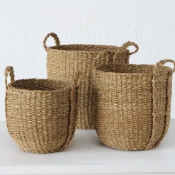 Boltze 3er Set Korb Sophy aus Seegras