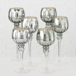 Boltze 3er Set Windlicht Manou silber