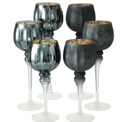 Boltze 3er Set Windlicht Manou silber