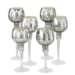 Boltze 3er Set Windlicht Manou silber