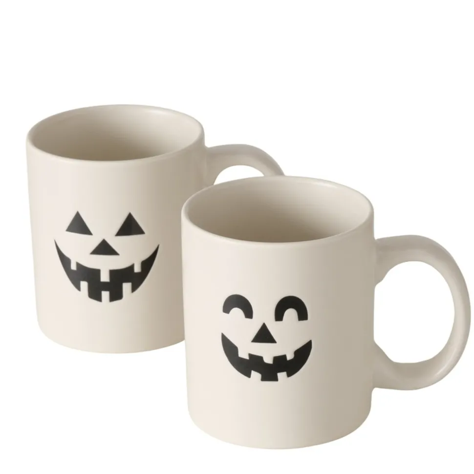 Boltze Halloween Becher Boo, 2er Set aus Keramik