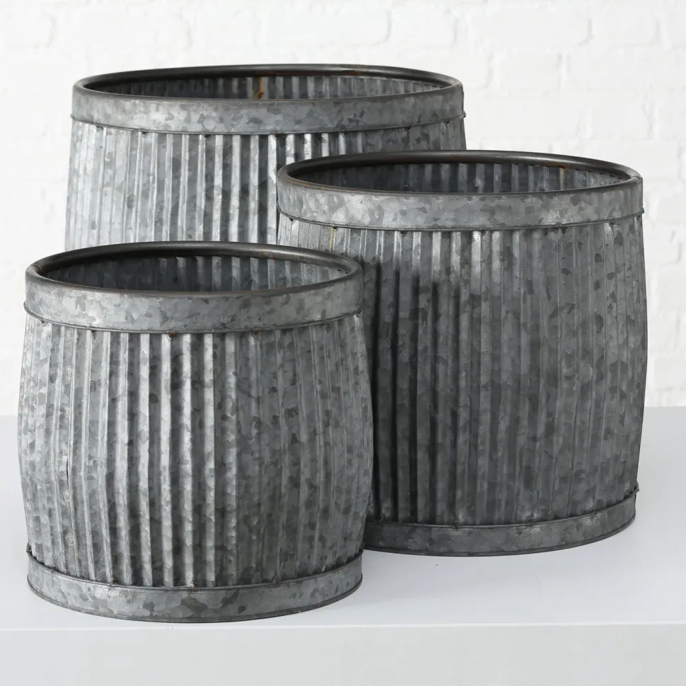 Boltze Metall Pflanztöpfe Dalia 3er