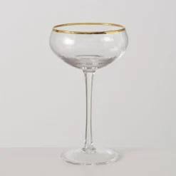 Boltze Sektglas Sofia flach, mit Goldrand