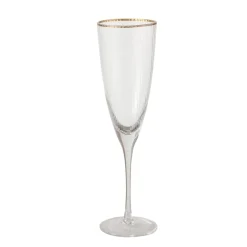 Boltze Sektglas Sofia lang mit Goldrand