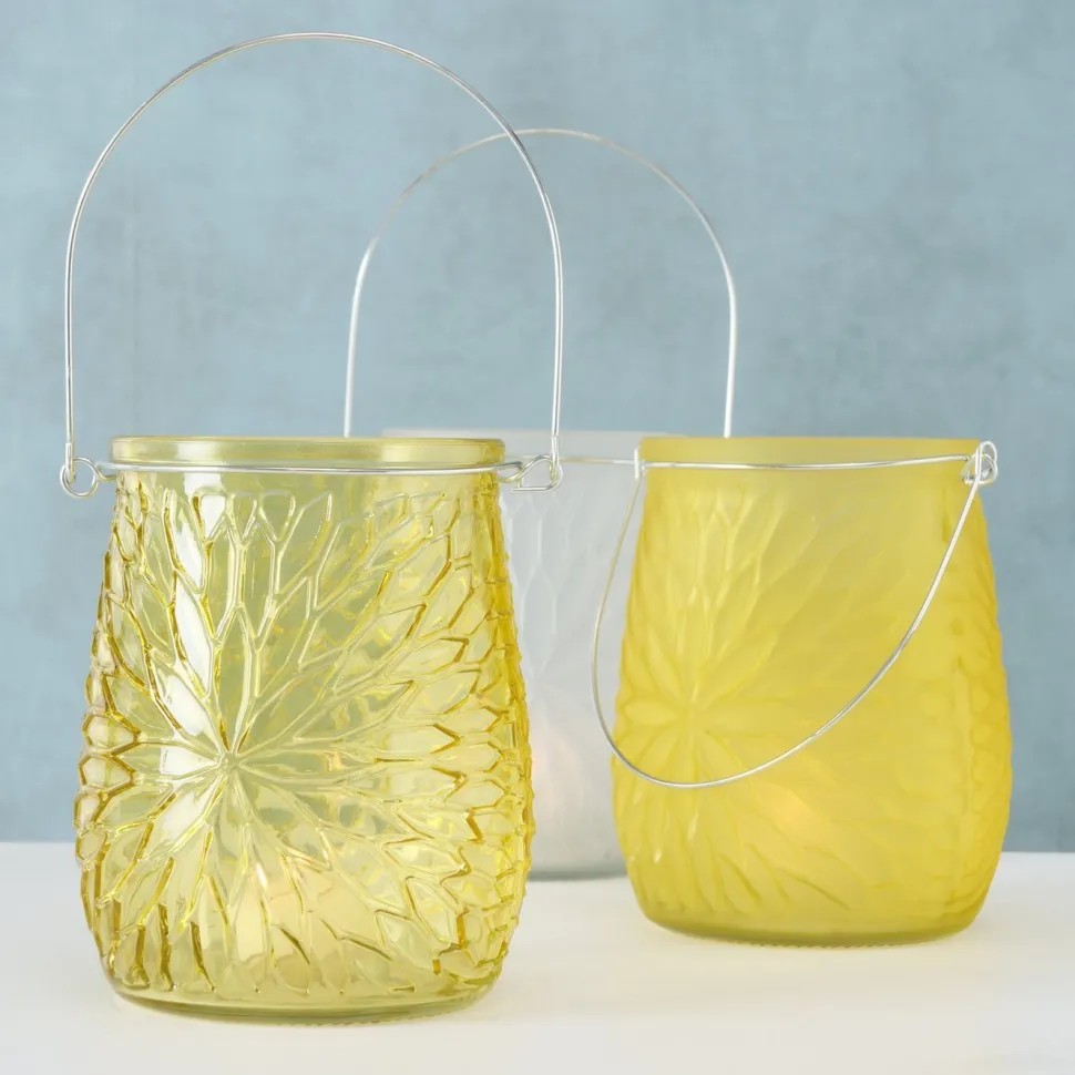 Boltze Teelichthalter Teelichtglas Mela 3er Set