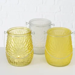 Boltze Teelichthalter Teelichtglas Mela 3er Set