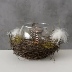 Boltze Windlicht Emil mit Federn