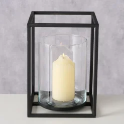 Boltze Windlicht Quantum Metall, Glas