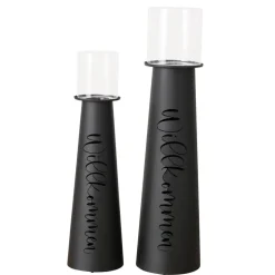 Boltze Windlicht Willkommen aus Eisen, 2er Set