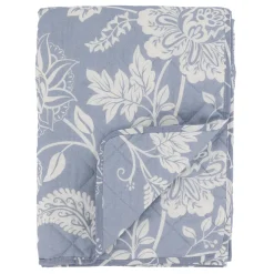 Chic Antique Aix Quilt mit Blumenmuster, sky blue