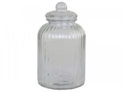 Chic Antique Aufbewahrungsglas mit Rillen und Glasdeckel