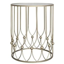 Chic Antique Beistelltisch mit Runder Glasplatte