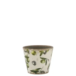 Chic Antique Übertopf Olive mit Olivenmuster