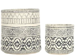 Chic Antique Blumentopf mit Plastfütterung im Set