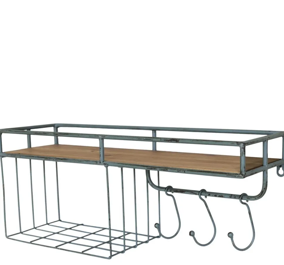Chic Antique Eisen Regalbrett mit Haken