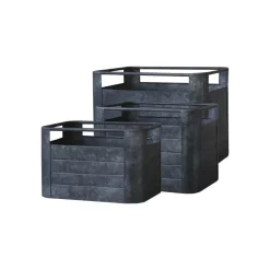 Chic Antique 3er Set Eisenkiste mit Handgriff