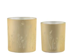 Chic Antique 2er Set Teelichthalter mit Blumen