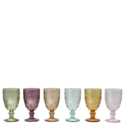 Chic Antique Farbige Weingläser Saint-Émilion mit Muster 6er