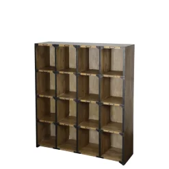 Chic Antique Fächerregal aus Kiefernholz und Metall