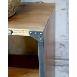 Chic Antique Fächerregal aus Kiefernholz und Metall