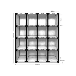 Chic Antique Fächerregal aus Kiefernholz und Metall