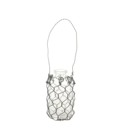 Chic Antique Fil de fer Windlicht aus Glas