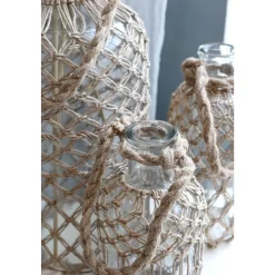 Chic Antique Flasche mit Geflecht und Henkel