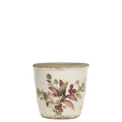 Chic Antique Florac Blumentopf mit pinkem Blumenmotiv