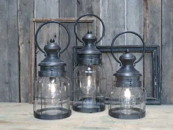 Chic Antique Franz. Stalllaterne mit Timer