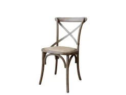 Chic Antique Französischer Esstischstuhl mit Geflechtsitz