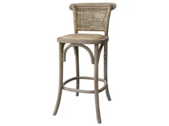 Chic Antique Französischer Barhocker mit Sitz und Rückenlehne