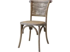 Chic Antique Französischer Stuhl mit Geflechtsitz und Rücken