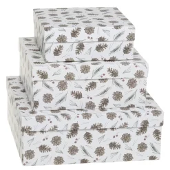 Chic Antique Geschenkbox 3er-Set mit Zapfen