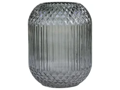 Chic Antique Glasvase kariert mit Rillen