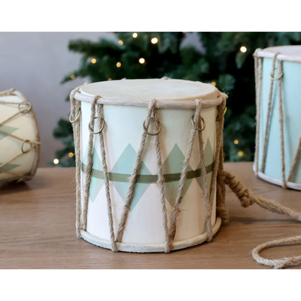 Chic Antique Handgemachte Vintage Trommel mit Leder