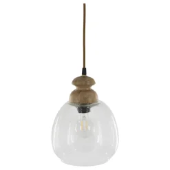 Chic Antique Hängelampe, Lampe mit Holzzierhülse