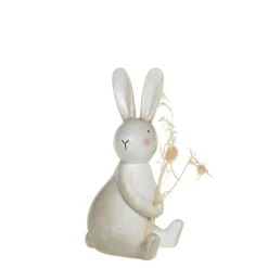 Chic Antique Kaninchen mit Blumen sitzend