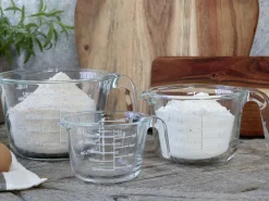 Chic Antique Kanne aus Glas mit Messeinheiten